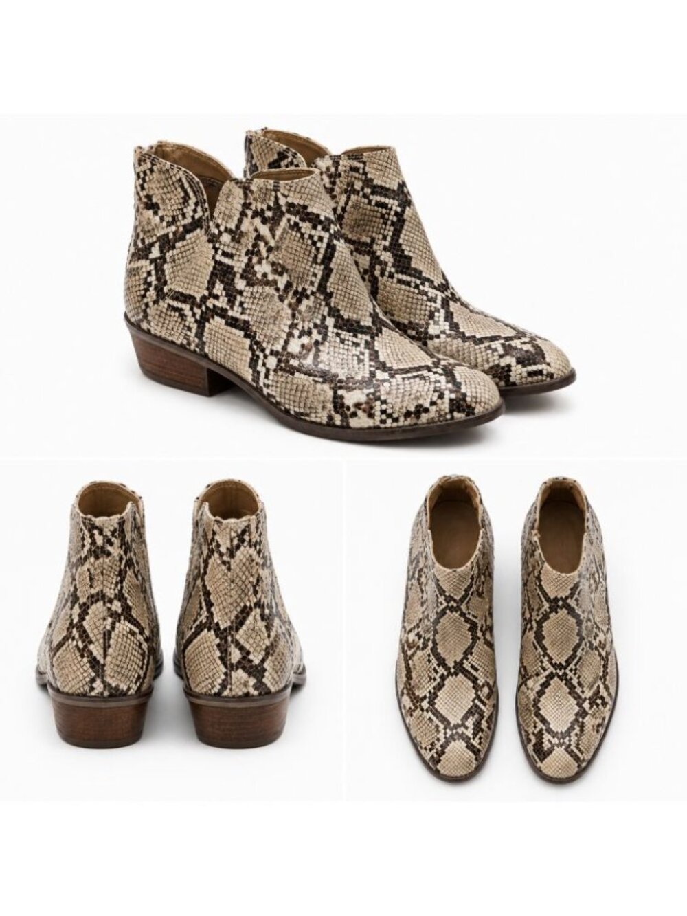 Michael by Michael Shannon Women Size 10 Snake Print Ankle Booties Archival Rare